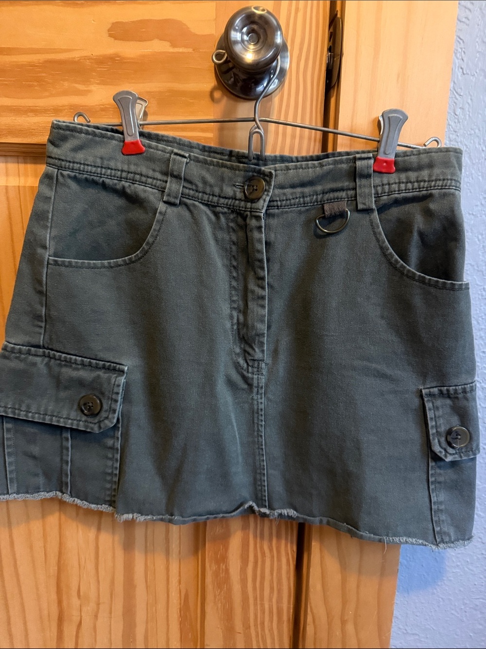 wild fable olive green mini cargo skirt